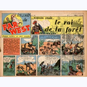 Les Contes du Far-West : n° 74, Robinson Crusoé - Le roi de la forêt